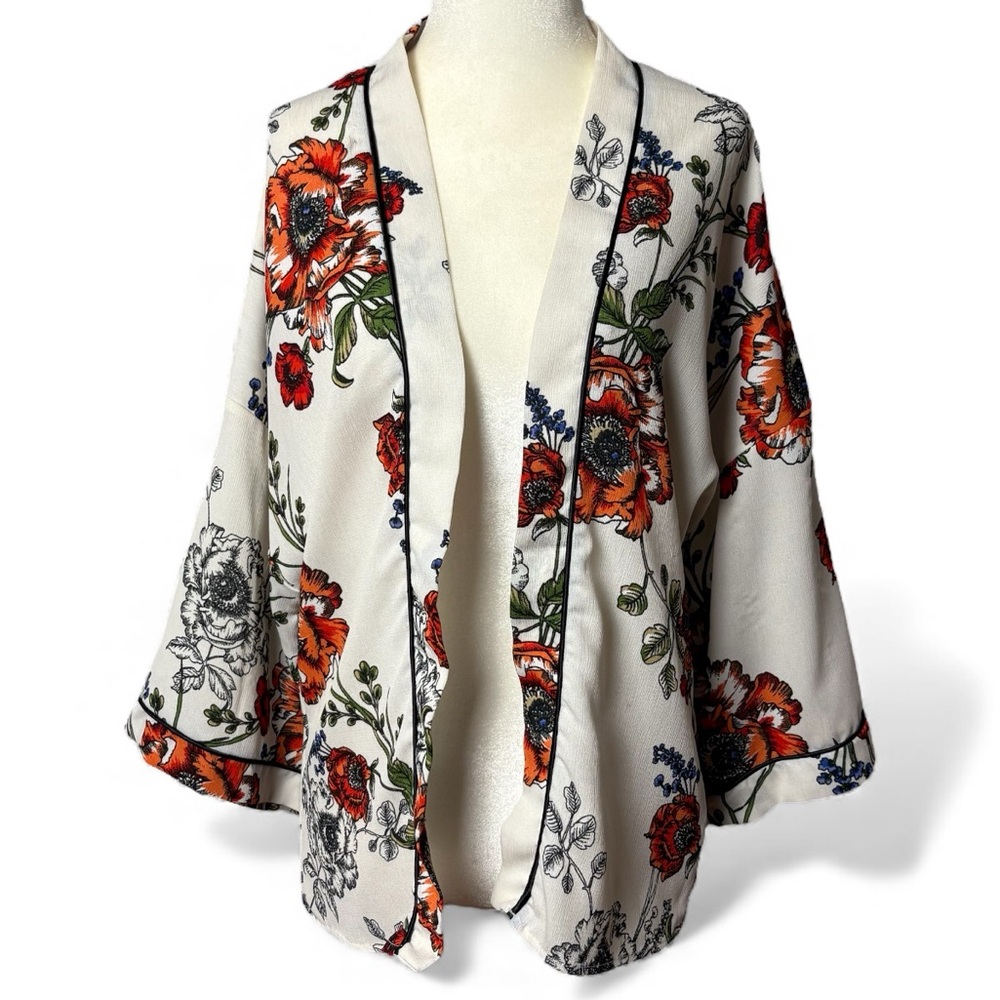 Liberty Love White Floral Print Kimono